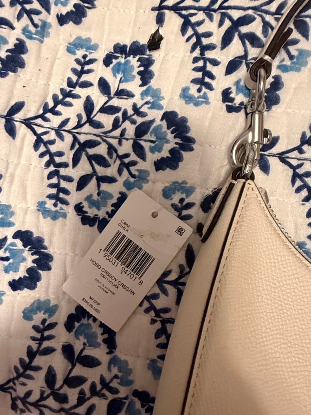 Coach Pebbled Leather Shoulder Bag in Chalk/Beige - Picture 2 of 8